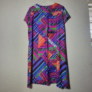 Jude Connally ELLA DRESS Sz XL Shift Dress Multicolor Geometric Print Pull On